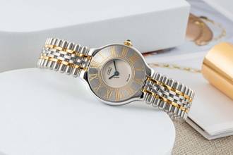 Thumbnail von Cartier 21 Must de Cartier XL Stahl / vergoldet Quarz Ref. 9011 Box & Papiere