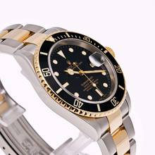 Thumbnail von Rolex Submariner Date 40 Stahl/Gold Schwarz – 16613 – wie NEU – 05/2006 Komplettset