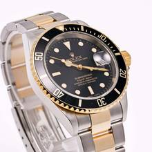 Thumbnail von Rolex Submariner Date 40 Stahl/Gold Schwarz – 16613 – wie NEU – 05/2006 Komplettset