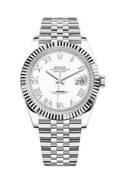 Rolex Datejust 41 White Roman Dial - Jubilee Bracelet - Fluted Bezel - 126334 2023