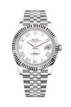 Thumbnail von Rolex Datejust 41 Weißes römisches Zifferblatt - Jubilee-Armband - Fluted-Lünette - 126334 2023
