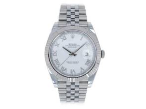 Thumbnail von Rolex Datejust 41 Weißes römisches Zifferblatt - Jubilee-Armband - Fluted-Lünette - 126334 2023