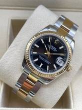 Thumbnail von Düzenli durumda, kağıtlarla birlikte Rolex Lady-Datejust 31, siyah kadran, Çelik/Altın