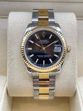 Thumbnail von Düzenli durumda, kağıtlarla birlikte Rolex Lady-Datejust 31, siyah kadran, Çelik/Altın