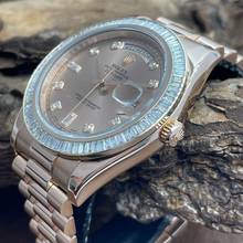 Thumbnail von Rolex Day-Date II Oyster Perpetual Day-Date II Dia - 18kt Roségold - Ref. 218235 Baguette Bezel Aftermarket