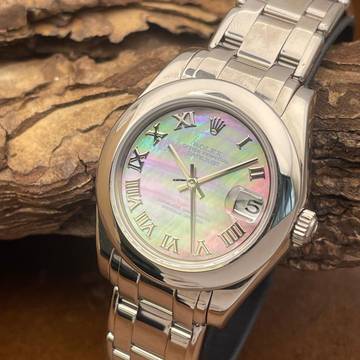 Rolex Lady-Datejust Pearlmaster Pearlmaster 34 Weißgold - Perlmutt - FULLSET 2001 - Ref. 81209