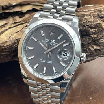 Rolex Datejust 41 Oyster Perpetual Datejust 41 Grau - FULLSET 2024 LC100 - Ref. 126300