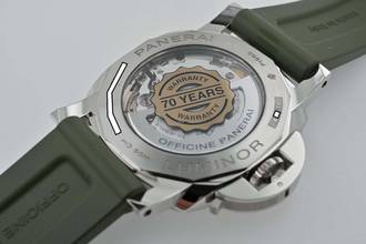 Thumbnail von Panerai Luminor Marina PAM01116 PAM 1116 70 Jahre Limited Edition 950er Platin Grünes Zifferblatt
