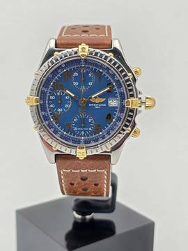  Breitling Chronomat Steel gold blue dial folded clasp B+P 