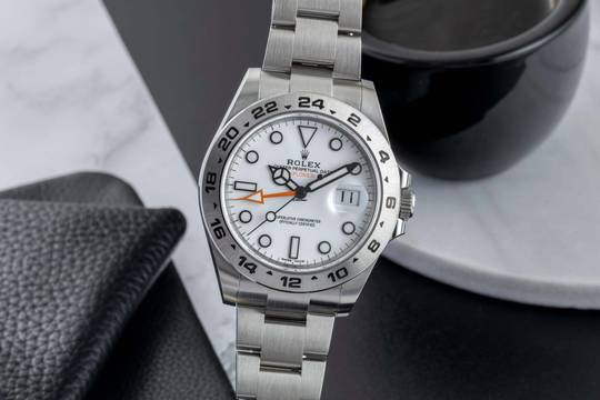 Rolex Explorer II White Dial Oyster Edelstahl Automatik Herrenuhr Ref 216570 B&P