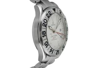 Thumbnail von Omega Seamaster Diver 300 M GMT White Dial Stahl Automatik Herrenuhr Ref. 2538.20.00