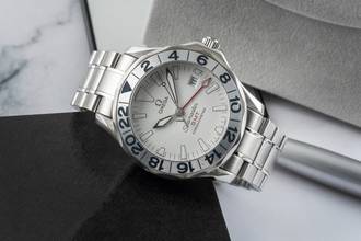 Thumbnail von Omega Seamaster Diver 300 M GMT White Dial Stahl Automatik Herrenuhr Ref. 2538.20.00