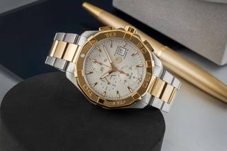 Thumbnail von TAG Heuer Aquaracer Chronograph Stahl / vergoldet Automatik Ref. CAP2121.BB0923