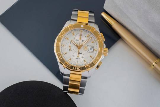 TAG Heuer Aquaracer Chronograph Stahl / vergoldet Automatik Ref. CAP2121.BB0923