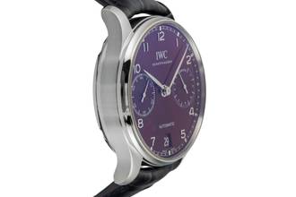 Thumbnail von IWC Portugieser Automatik Stahl Automatik Red Dial Herrenuhr Ref. IW500714 Papiere 2020