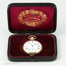 Thumbnail von Patek Philippe 56mm 135g. 18k Altın Chronometro Gondolo orijinal kutu ile cep saati. 1915 Nadir: saat üzerinde çift imza Güzel kasa
