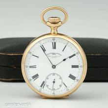 Thumbnail von Patek Philippe 56mm 135g. 18k Altın Chronometro Gondolo orijinal kutu ile cep saati. 1915 Nadir: saat üzerinde çift imza Güzel kasa