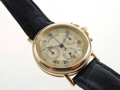 Breguet Marine 18 Karat Gelbgold Marine Chronograph 36mm Herrenuhr im Top Zustand Automatik Chronograph Kaliber 576