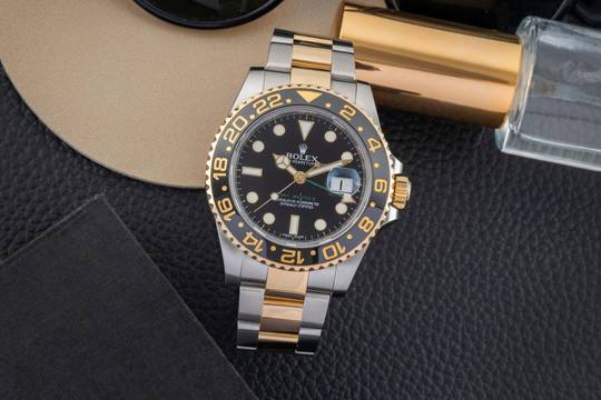  Rolex GMT-Master II Stahl / Gold Automatik Herrenuhr Ref. 116713LN B&P 2011 