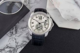 Thumbnail von Cartier Calibre de Cartier 42 paslanmaz çelik otomatik erkek saati Ref. W7100037 B&P