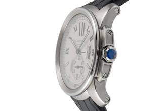 Thumbnail von Cartier Calibre de Cartier 42 paslanmaz çelik otomatik erkek saati Ref. W7100037 B&P
