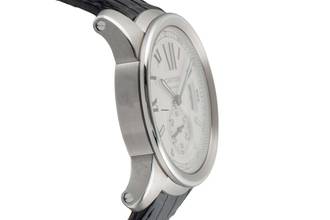 Thumbnail von Cartier Calibre de Cartier 42 paslanmaz çelik otomatik erkek saati Ref. W7100037 B&P