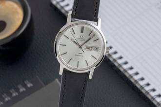 Thumbnail von Omega Genève Day Date Edelstahl Automatik Herrenuhr Ref. 166.0117 Vintage