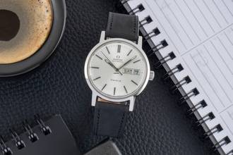 Thumbnail von Omega Genève Day Date Edelstahl Automatik Herrenuhr Ref. 166.0117 Vintage