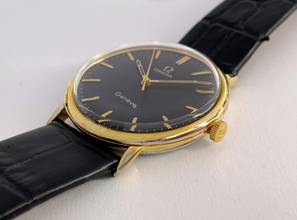Thumbnail von Omega Genève Service Genève Vintage Schwarz Restauriertes Zifferblatt 131019 131019