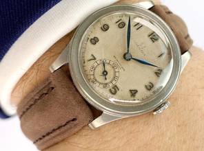 Thumbnail von Omega Classic Vintage Lady Damen 30mm Seltenes Doppel-Signatur Zifferblatt Calatrava-Gehäuse