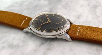 Thumbnail von Omega Classic Schöne Vintage 35mm Unrestauriert Schwarze Schokoladen GILDT Zifferblatt 2605 2605