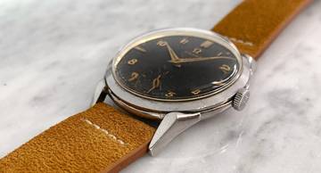 Thumbnail von Omega Classic Schöne Vintage 35mm Unrestauriert Schwarze Schokoladen GILDT Zifferblatt 2605 2605
