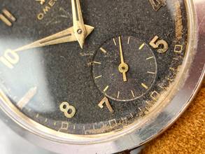 Thumbnail von Omega Classic Schöne Vintage 35mm Unrestauriert Schwarze Schokoladen GILDT Zifferblatt 2605 2605