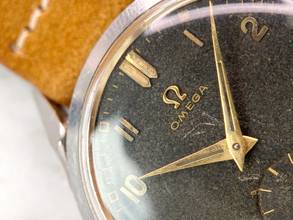 Thumbnail von Omega Classic Schöne Vintage 35mm Unrestauriert Schwarze Schokoladen GILDT Zifferblatt 2605 2605