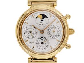 Thumbnail von IWC Da Vinci Perpetual Calendar Sürekli Takvim Ref.IW3750 1998 Tam Set orijinal Vintage Parlak olmayan Da Vinci Sürekli Takvim 18kt Sarı Altın
