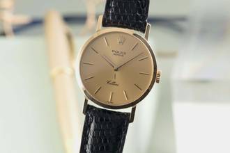 Thumbnail von Rolex Cellini 18k (0,750) Gold Handaufzug Damenuhr Ref. 4109/8 Papiere
