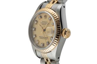 Thumbnail von Rolex Lady-Datejust 26 Stahl Gold Diamond Dial Damenuhr Ref. 69173 Papiere 1986