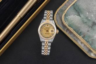 Thumbnail von Rolex Lady-Datejust 26 Stahl Gold Diamond Dial Damenuhr Ref. 69173 Papiere 1986