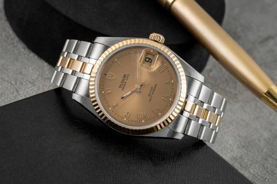 Tudor Prince Date Stahl / Gold Automatik Ref. 74033 Papiere 2009