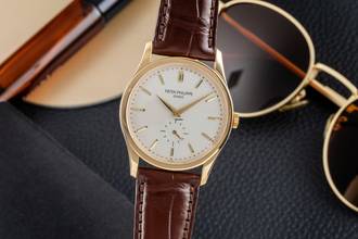 Thumbnail von Patek Philippe Calatrava 18K (0,750) Gold Handaufzug Herrenuhr Ref. 5196 B&P