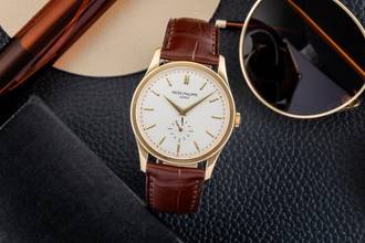 Thumbnail von Patek Philippe Calatrava 18K (0,750) Gold Handaufzug Herrenuhr Ref. 5196 B&P