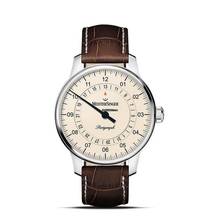 Thumbnail von Meistersinger Perigraph Einzeiger Herrenuhr Automatik in Elfenbein mit Lederband BM1103