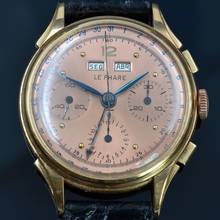 Thumbnail von LE PHARE Chronograph Dato Compax Pink salmon dial rose gold 18KT 1950’s
