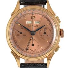 Thumbnail von LE PHARE Chronograph Dato Compax Pink salmon dial rose gold 18KT 1950’s
