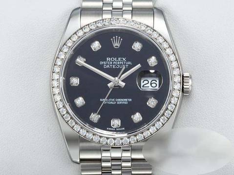  Rolex Datejust 36 36mm 116244 2011 Stahl Weissgold 750 Diamanten Automatik Gold Stainless Steel 18kt White Gold Jubilé-band Chronometer Oyster Black Dial 