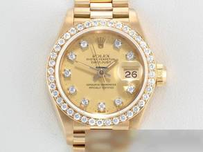 Thumbnail von Rolex Lady-Datejust Gelbgold 750 Diamanten Brillanten Automatik Gold Damen 18kt Yellow Gold President-band Chronometer Oyster
