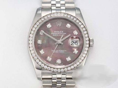 Rolex Datejust 36 36mm 116244 Stahl Weissgold 750 Perlmutt Diamanten Automatik Stainless Steel 18kt White Gold Jubilé-band Chronometer Oyster 