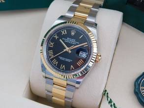 Thumbnail von Rolex Datejust 36 Stahl Gold 36 mm Nagelneu aus 05/2026 Full Set schwarz römisch Traumhaft schöne Konfiguration