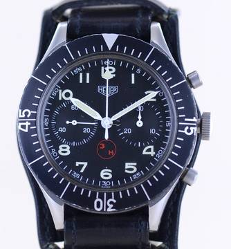 Heuer 1550SG Flyback 3H/T Chronograph Vintage Valjoux 230 Bundeswehr rar