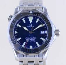 Thumbnail von Omega Seamaster 300m Electric Blue Dial Schwertzeiger Quartz rar 36 mm Unisex